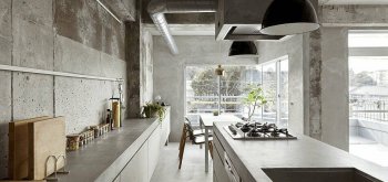 Кухня в стиле бетон и дерево в Серове